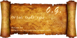 Orlai György névjegykártya